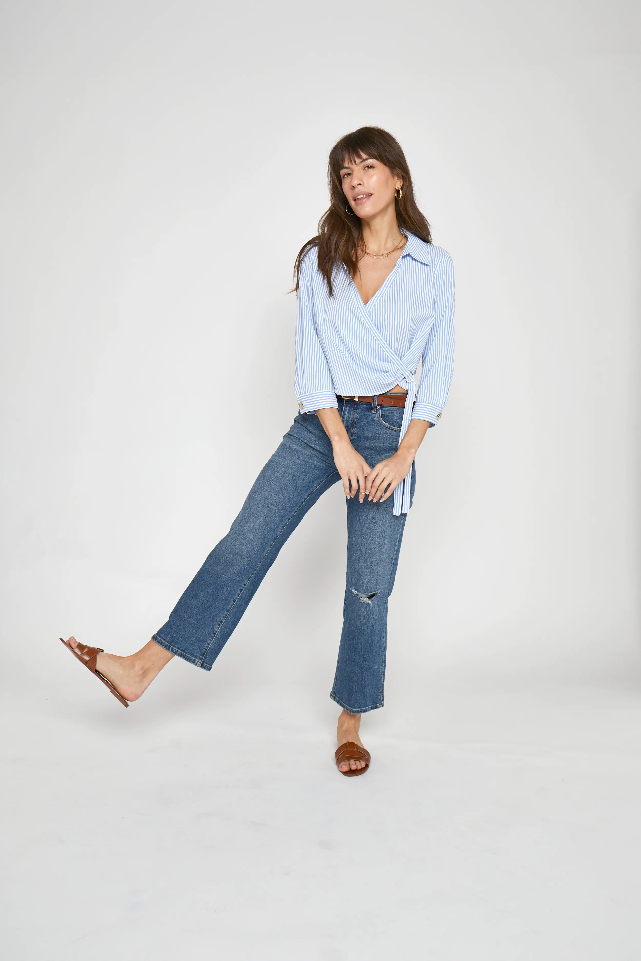 Addington High Rise Wide Leg Crop True Blue Vintage