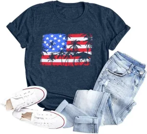 Anbech Short Sleeve Shirts for Women Cute Sunflowers Graphic Tees Loose Summer Tops