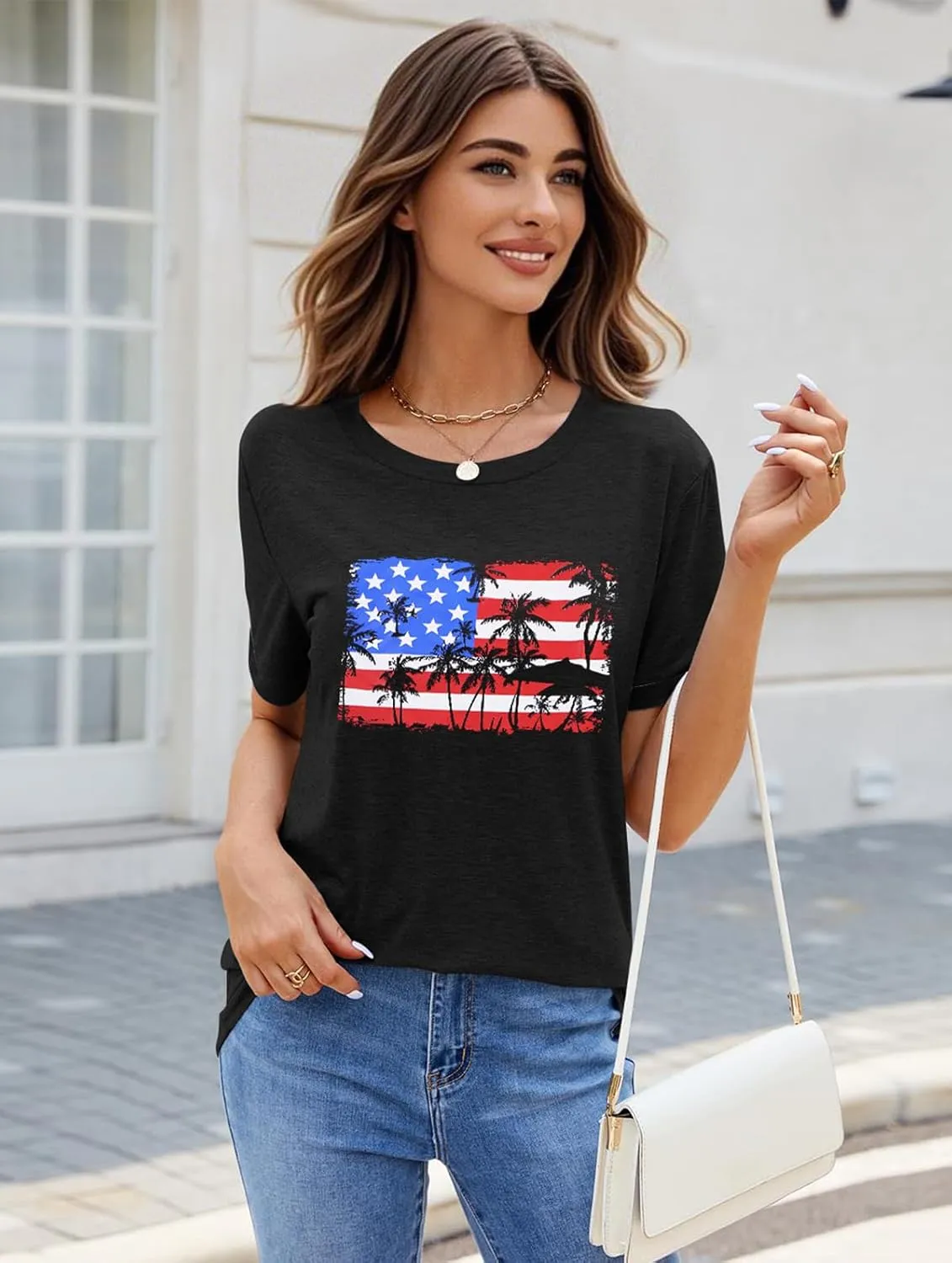 Anbech Short Sleeve Shirts for Women Cute Sunflowers Graphic Tees Loose Summer Tops