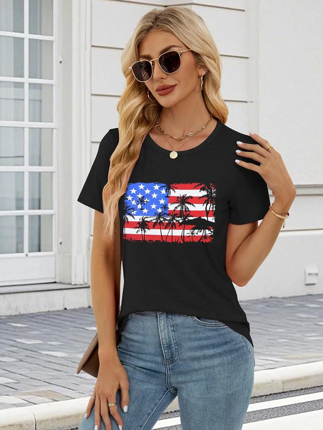 Anbech Short Sleeve Shirts for Women Cute Sunflowers Graphic Tees Loose Summer Tops