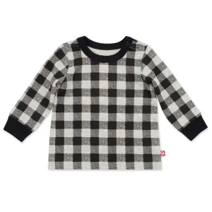 Buffalo Check Organic Cotton Long Sleeve Crewneck
