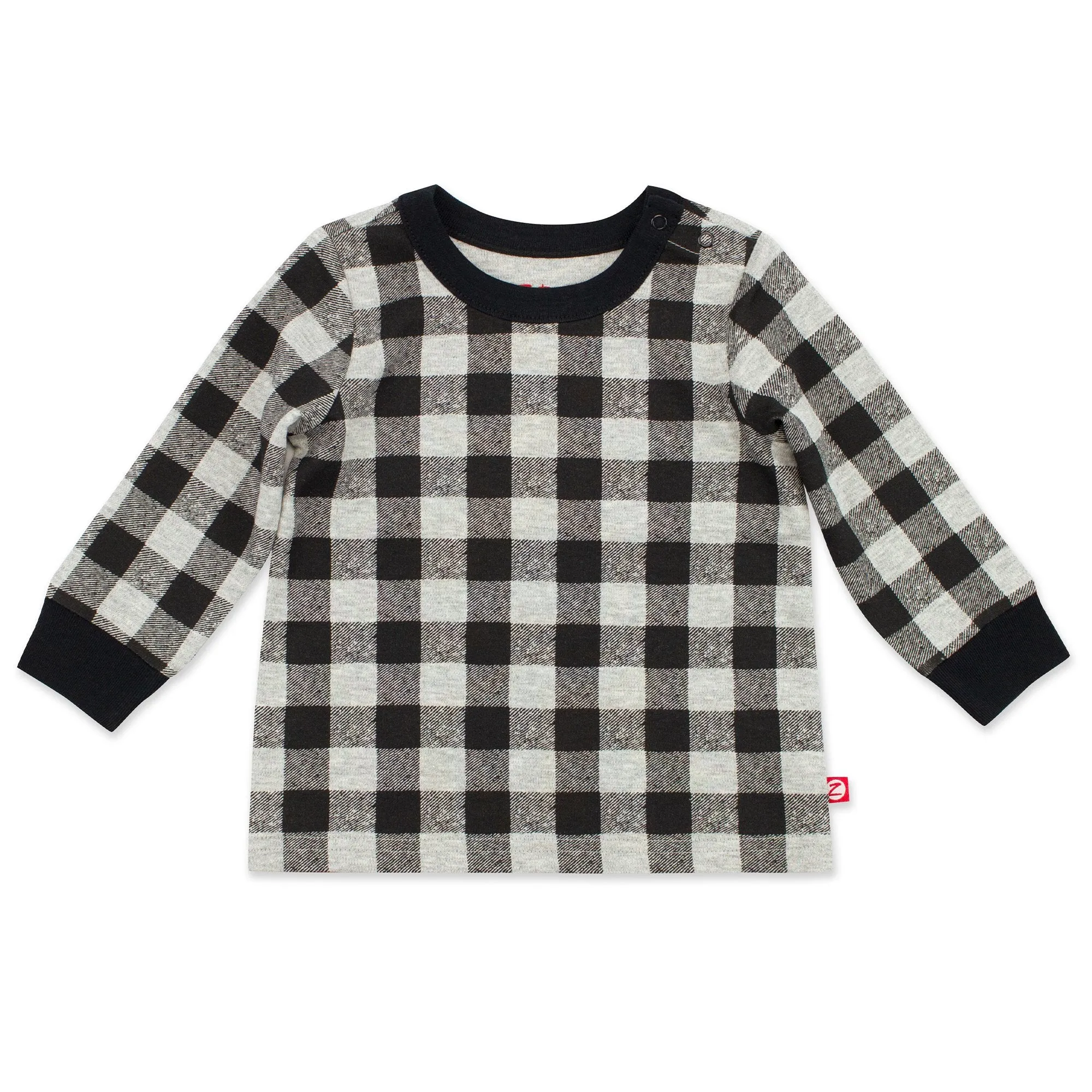 Buffalo Check Organic Cotton Long Sleeve Crewneck