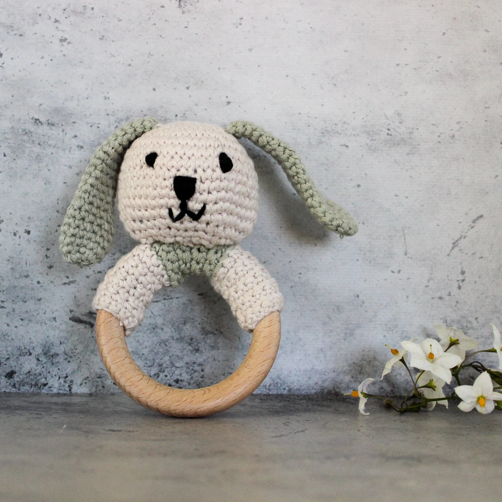 Bunny Wood Ring Rattle