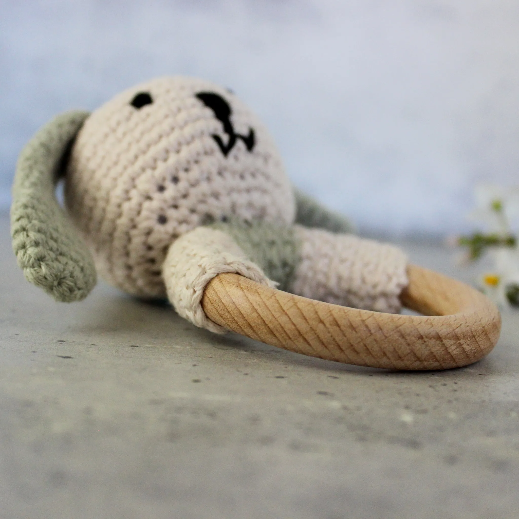 Bunny Wood Ring Rattle