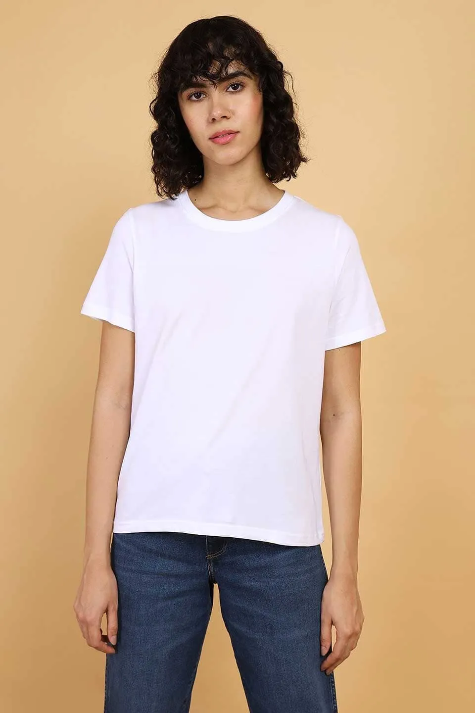 BYD Women's Short-Sleeve Tee with Feminine Cut Neck: Pure BCI Combed Cotton