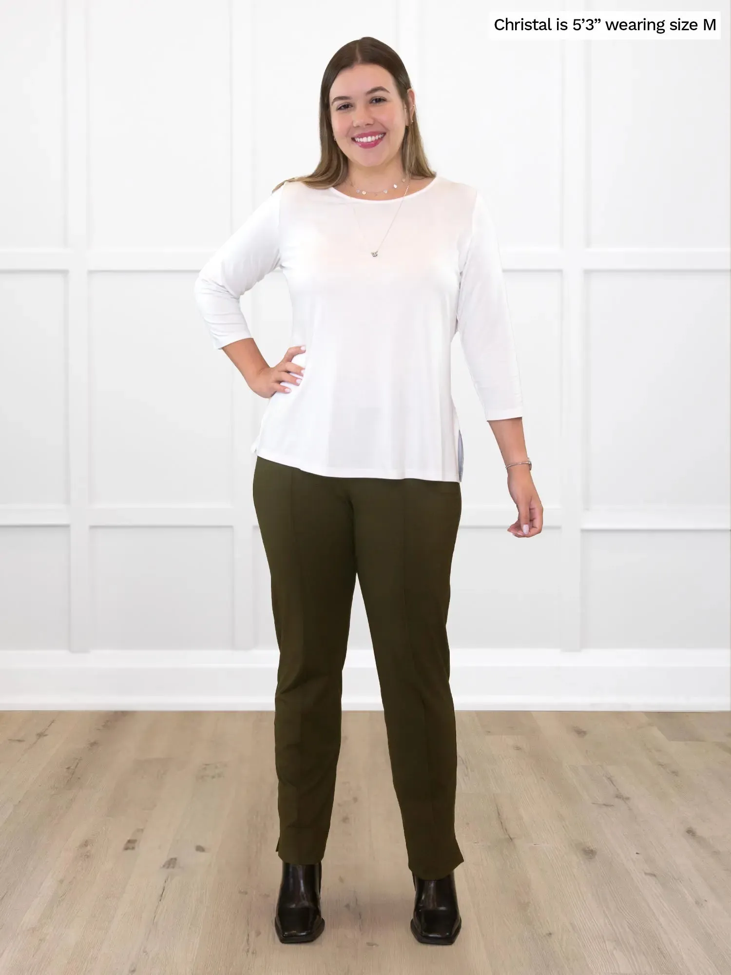Chris 3/4 sleeve scoop neck top