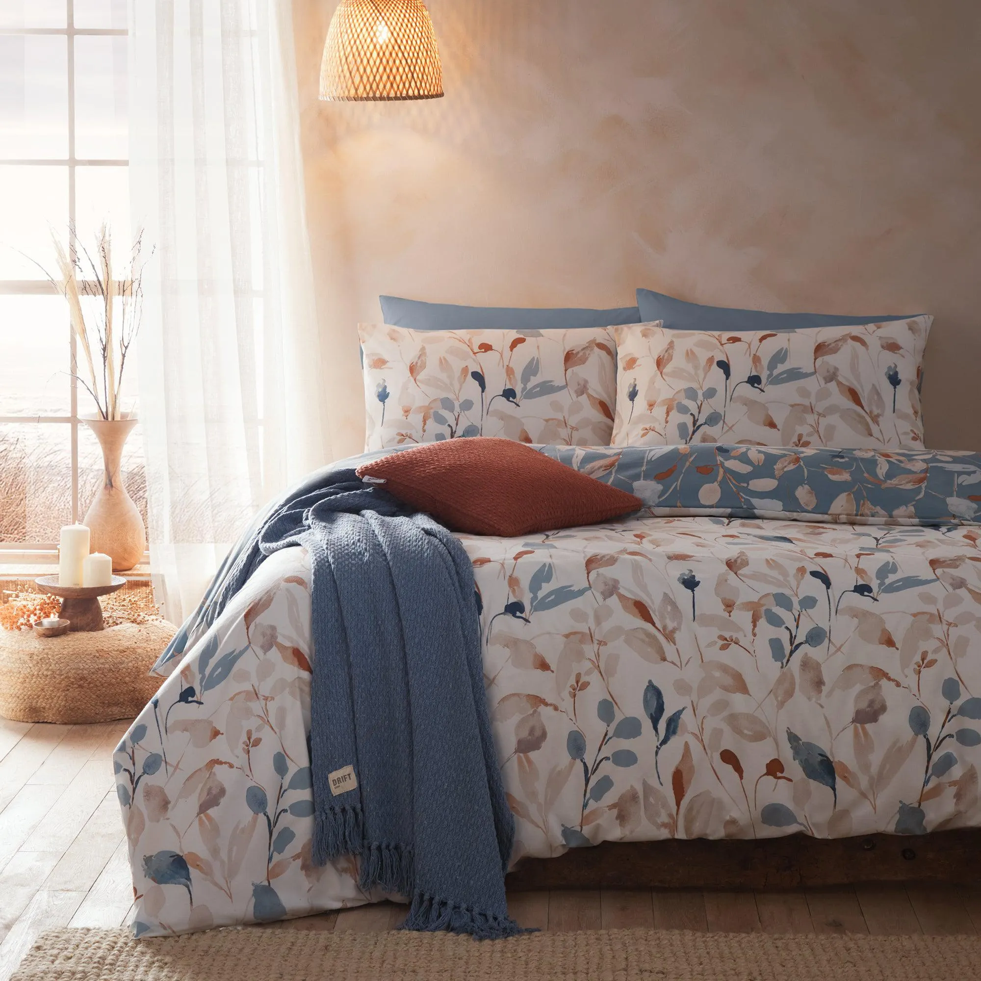 Drift Home Anya Duvet Cover Set - Blue