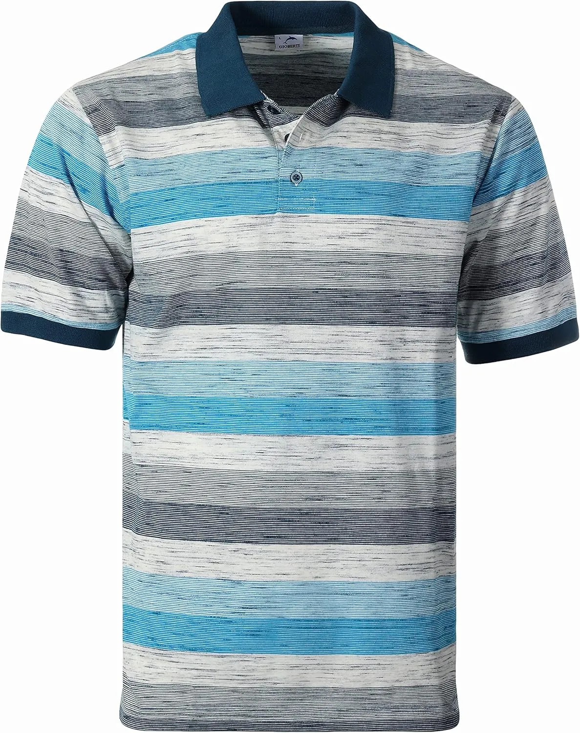 Gioberti Mens Club Stripe Polo Shirt - Short Sleeve, Regular Fit, Yarn Dye