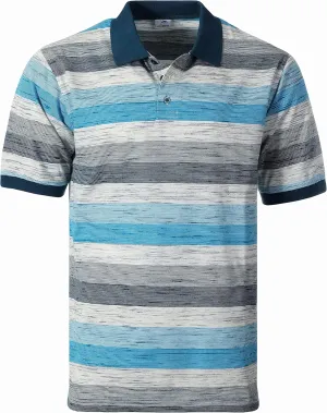 Gioberti Mens Club Stripe Polo Shirt - Short Sleeve, Regular Fit, Yarn Dye