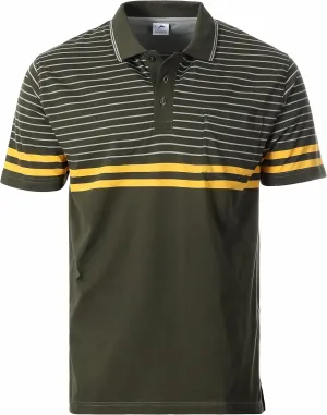 Gioberti Mens Double Striped Contrast Polo Shirt with Pocket - Yarn Dye
