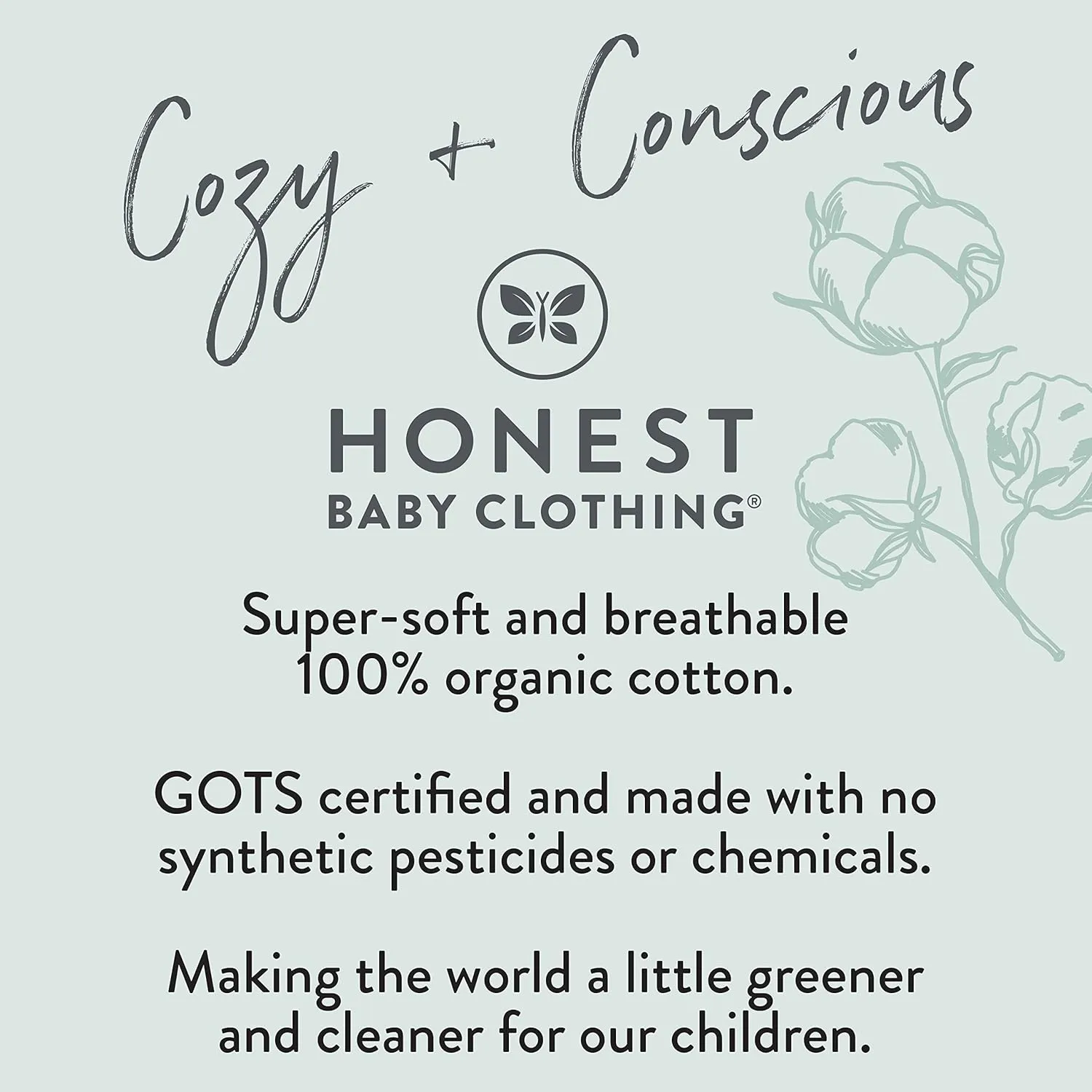 HonestBaby Matelasse Snap-Front Hoodie 100% Organic Cotton Infant Baby Boys, Girls