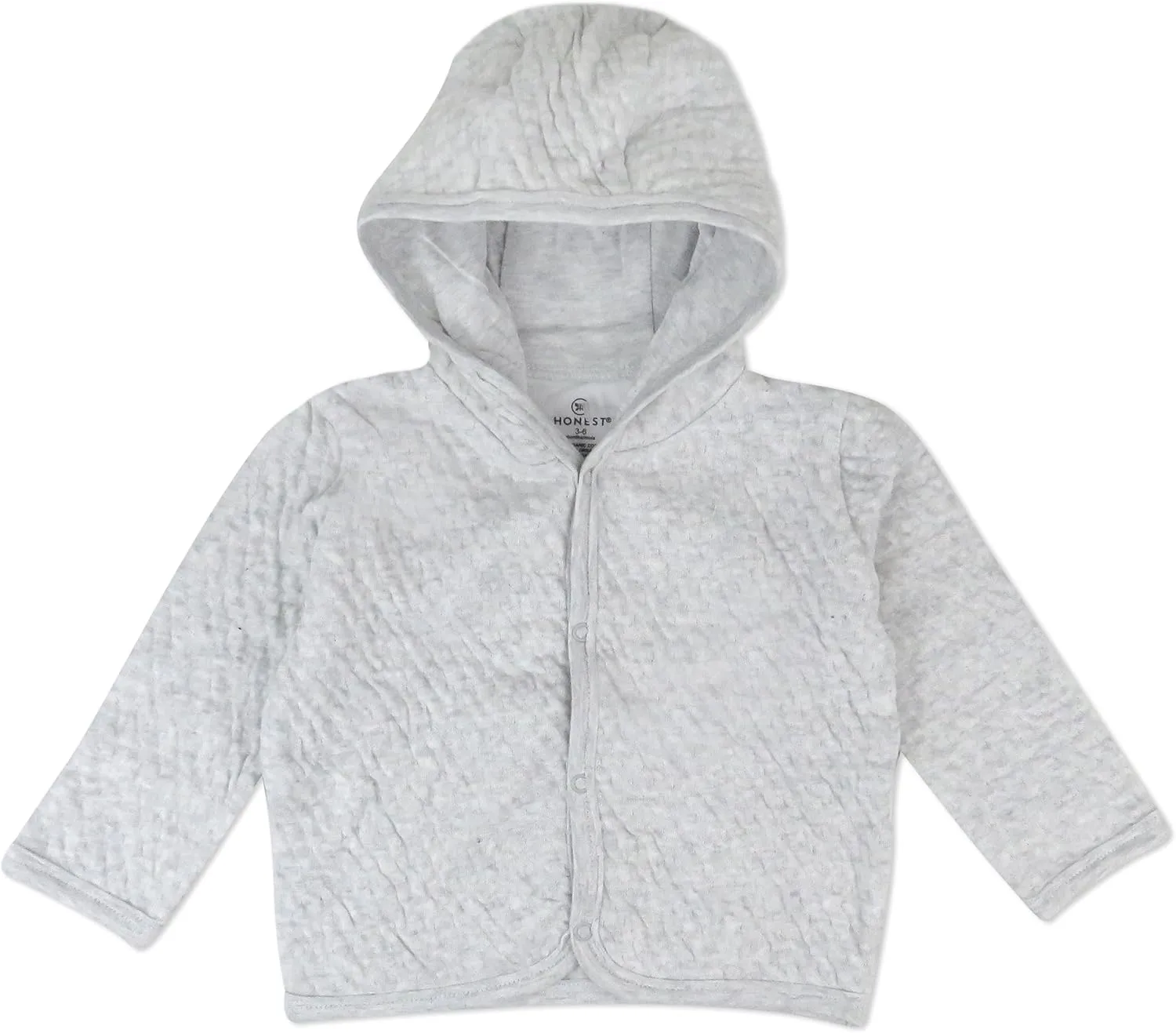 HonestBaby Matelasse Snap-Front Hoodie 100% Organic Cotton Infant Baby Boys, Girls