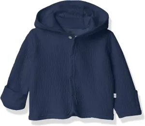 HonestBaby Matelasse Snap-Front Hoodie 100% Organic Cotton Infant Baby Boys, Girls