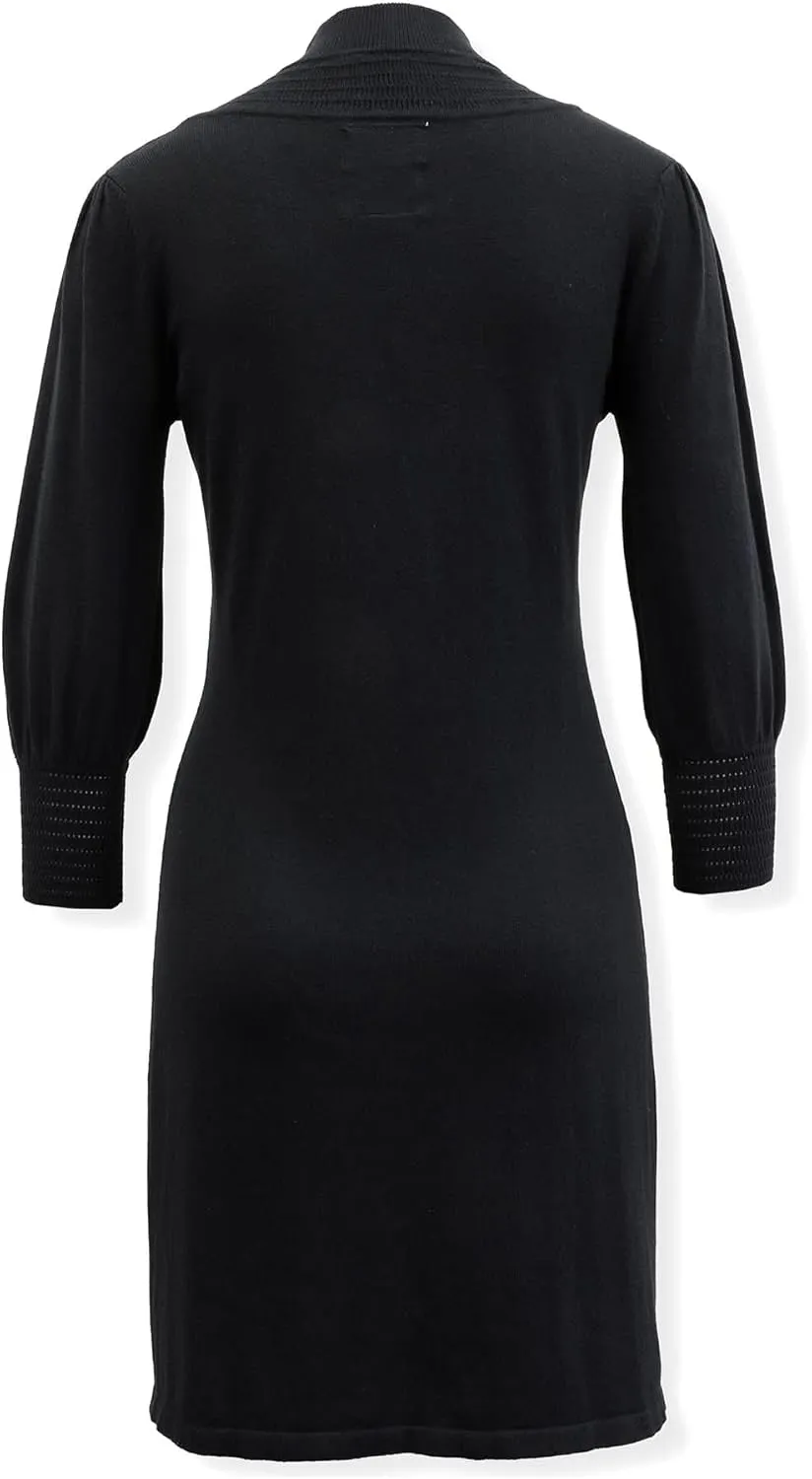 Hope & Henry Womens' Cable Sweater Dress with Elbow Patches