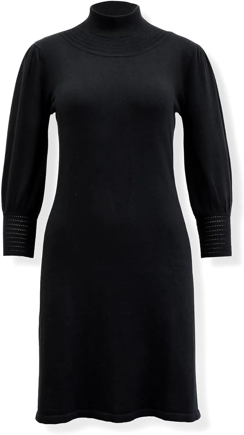 Hope & Henry Womens' Cable Sweater Dress with Elbow Patches