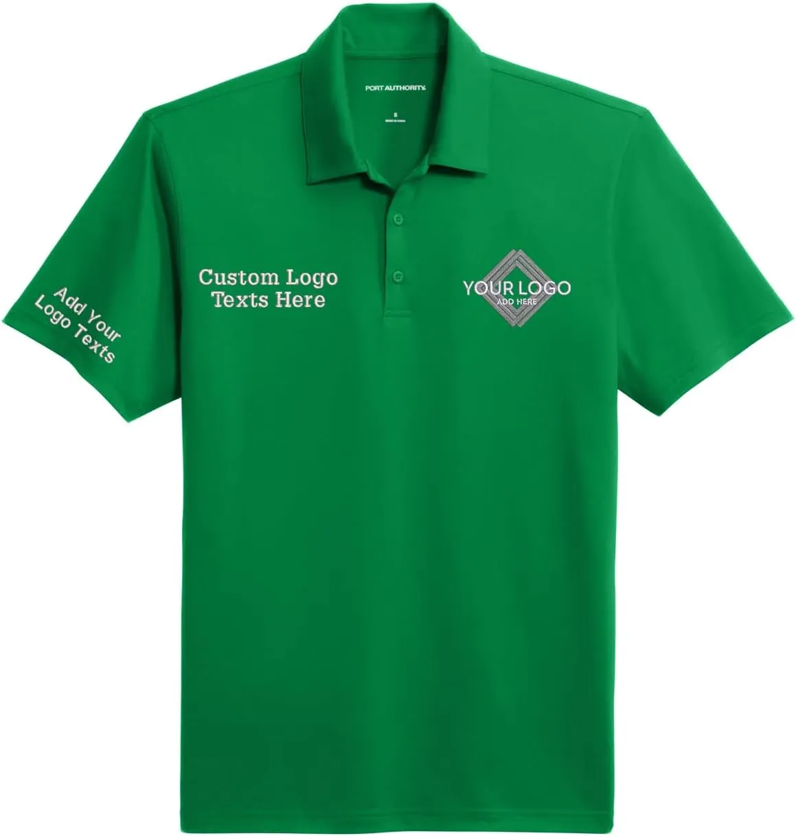 INK STITCH Men K398 Custom Embroidery Add Logo Texts Staff Performance Polo Shirts