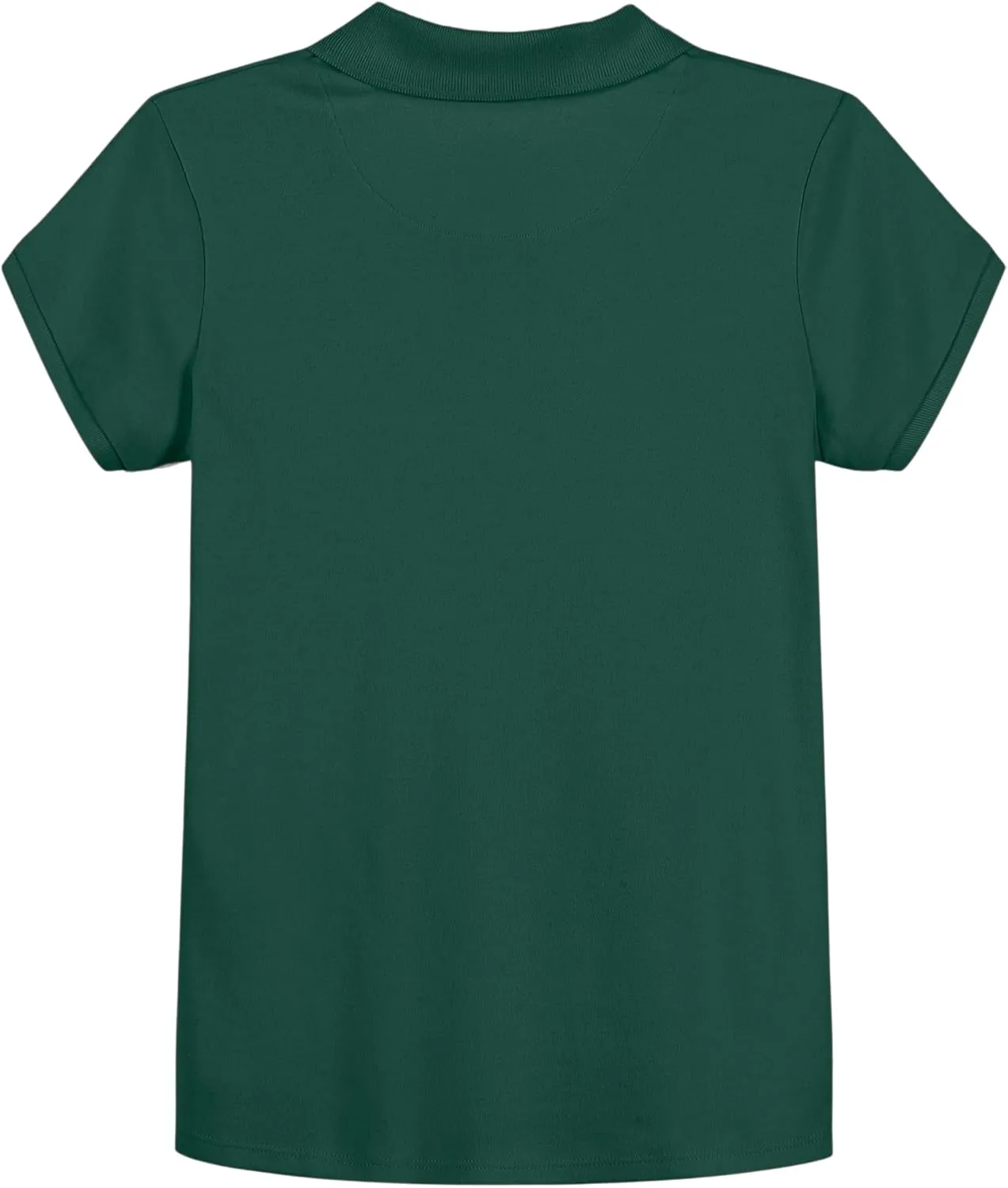 IZOD Girls' School Uniform Short Sleeve Polo Shirt, Button Closure, Comfortable & Soft Interlock Fabric