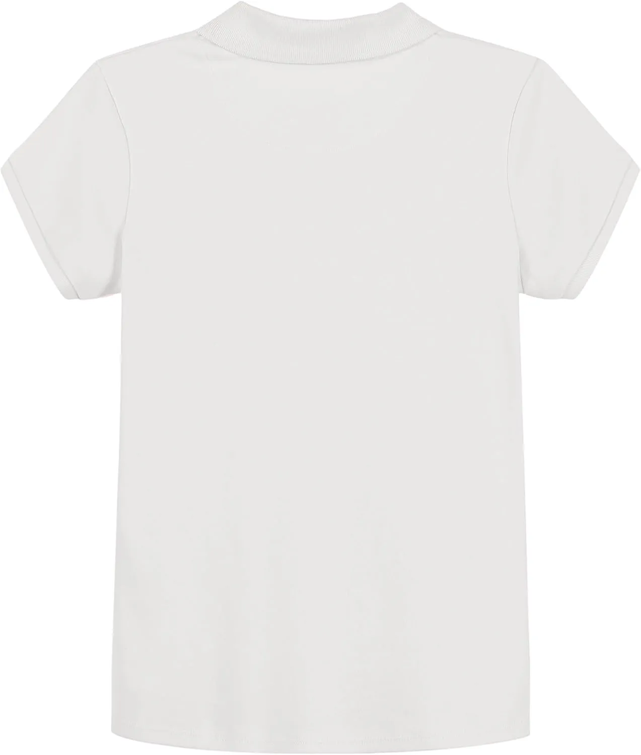 IZOD Girls' School Uniform Short Sleeve Polo Shirt, Button Closure, Comfortable & Soft Interlock Fabric