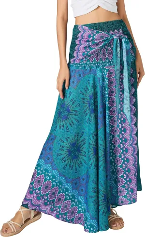 Joob Joob Long Boho Skirts for Women - Bohemian Hippie Maxi Summer Skirt