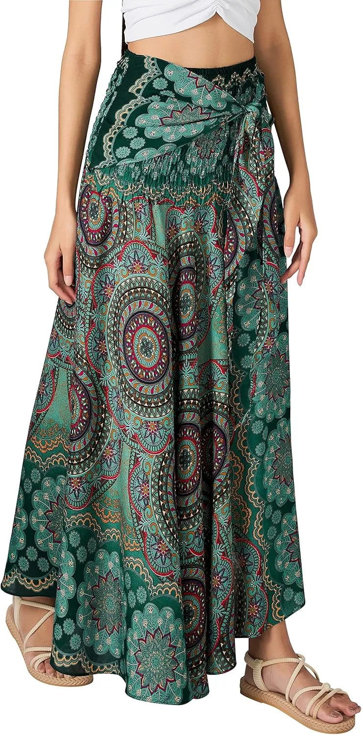 Joob Joob Long Boho Skirts for Women - Bohemian Hippie Maxi Summer Skirt