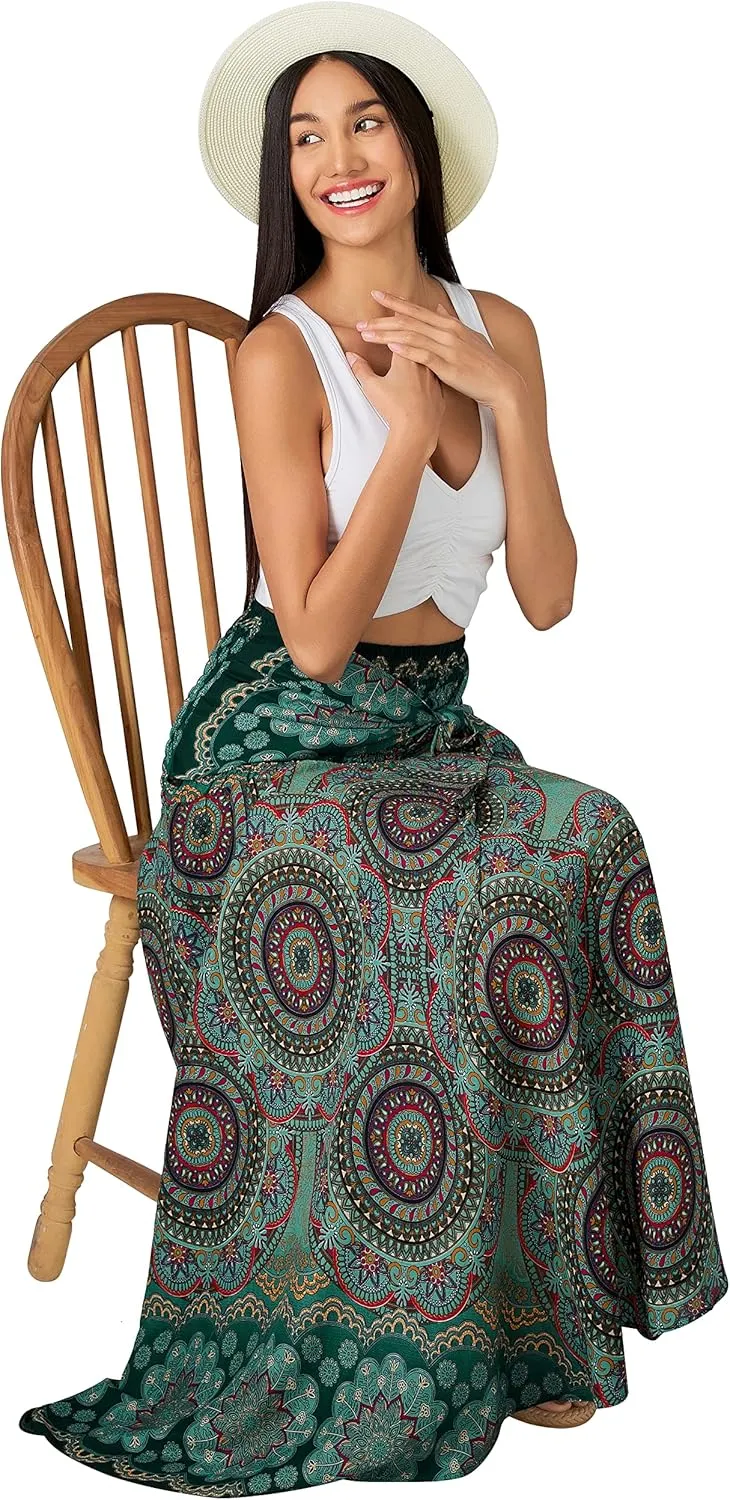 Joob Joob Long Boho Skirts for Women - Bohemian Hippie Maxi Summer Skirt
