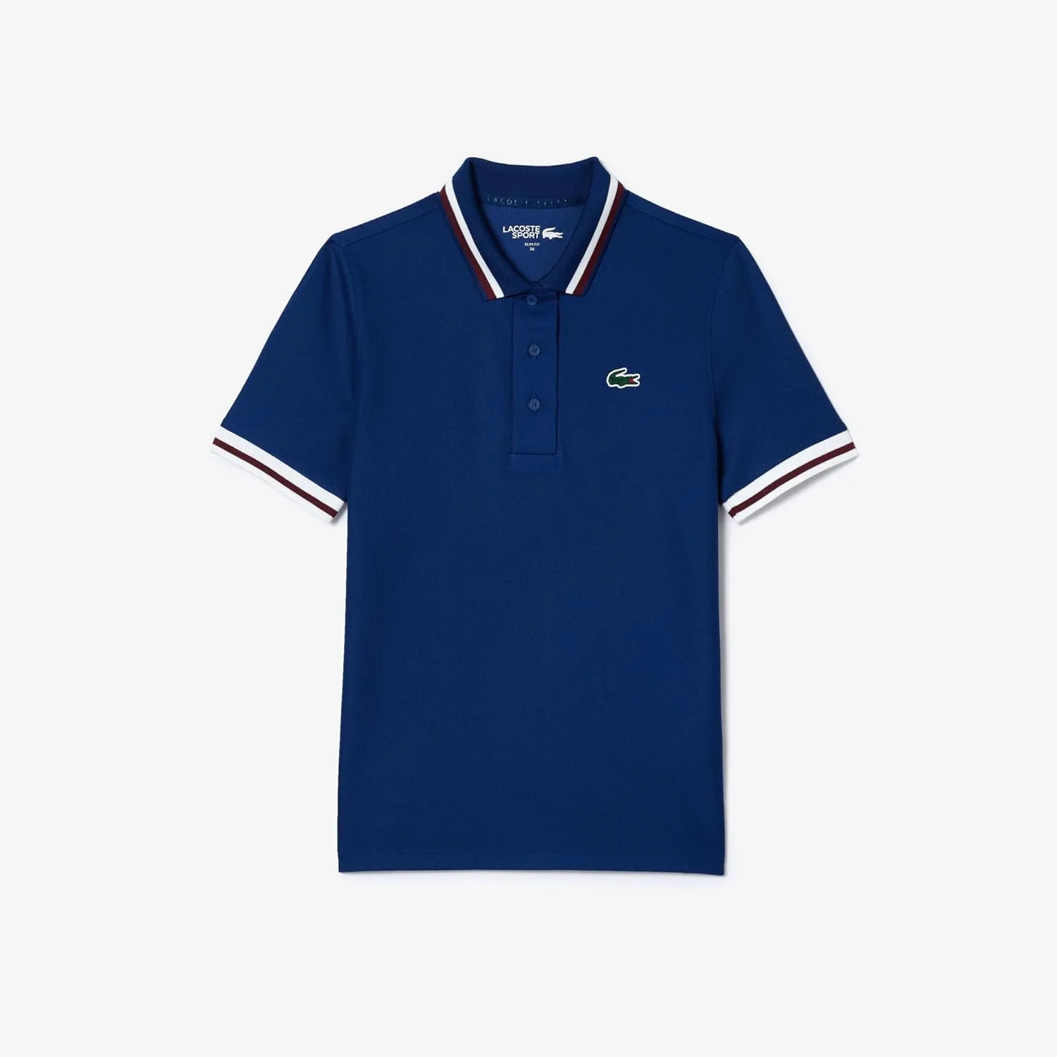 Lacoste Women's Sport Pique Tennis Polo Shirt with Contrast Striped Collar