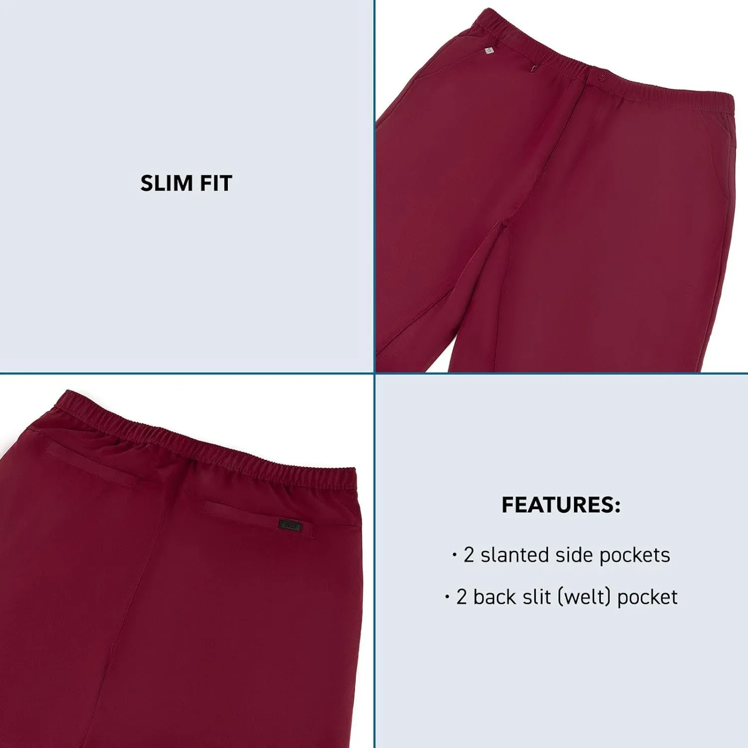 Peelz Mike Fly Front 4-Pocket Jogger Scrub Pants for Men - Soft Stretch Fabric, Mens Scrubs, Slim Fit