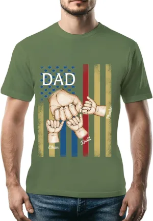 Personalized Fathers Day T-Shirt, Custom Best Gifts for Dad from Daughter Kids Wife, Customized Birthday Present