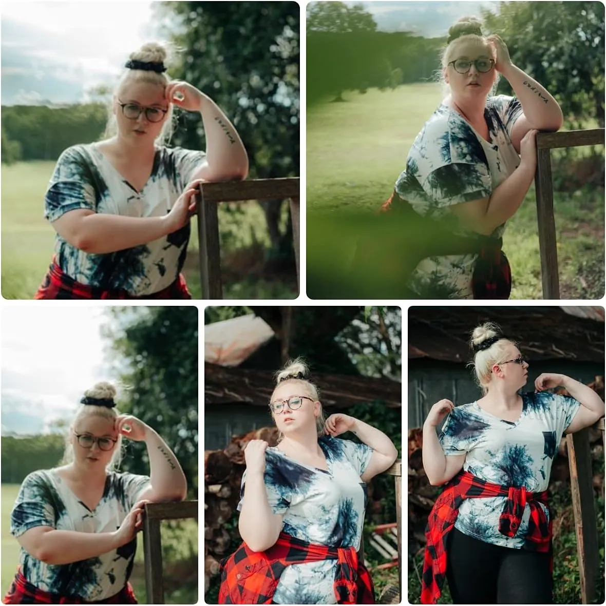 RITERA Plus Size Tops for Women Tie Dye Summer T Shirts V Neck Short Sleeve Casual Tee Tops with Front Pocket XL-5XL