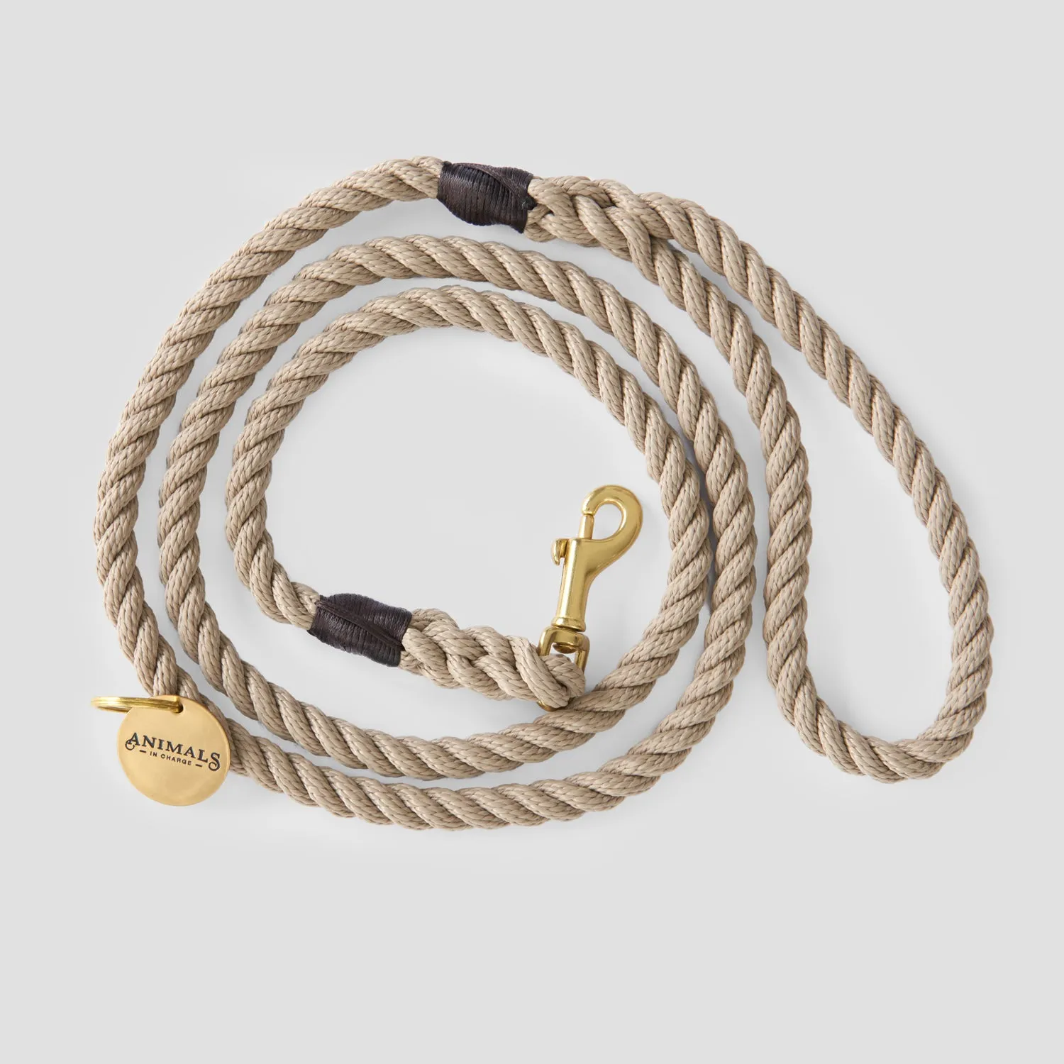 Sand Brown Recycled Rope Dog Leash