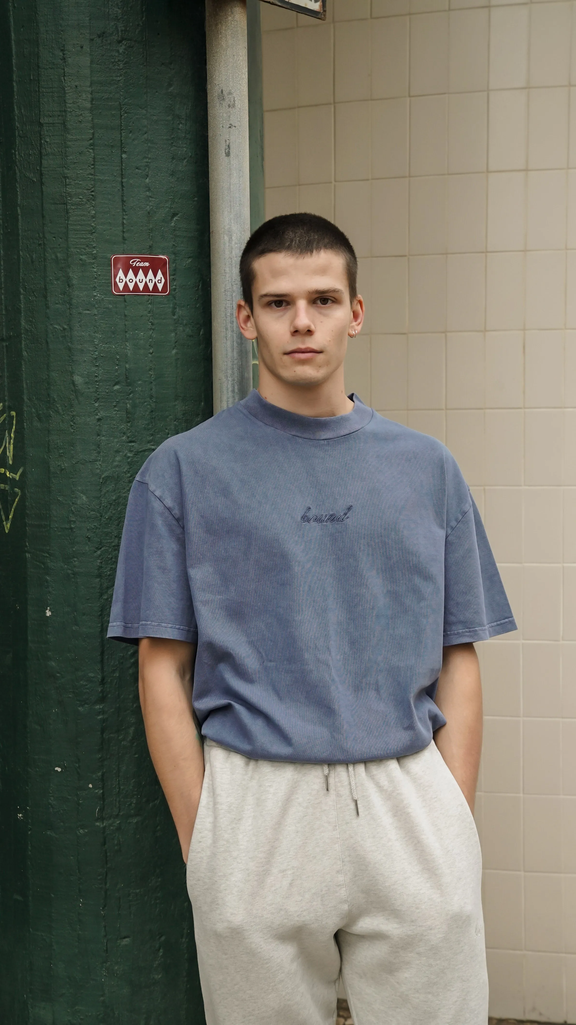 SUSTAIN WASHED BLUE TEE
