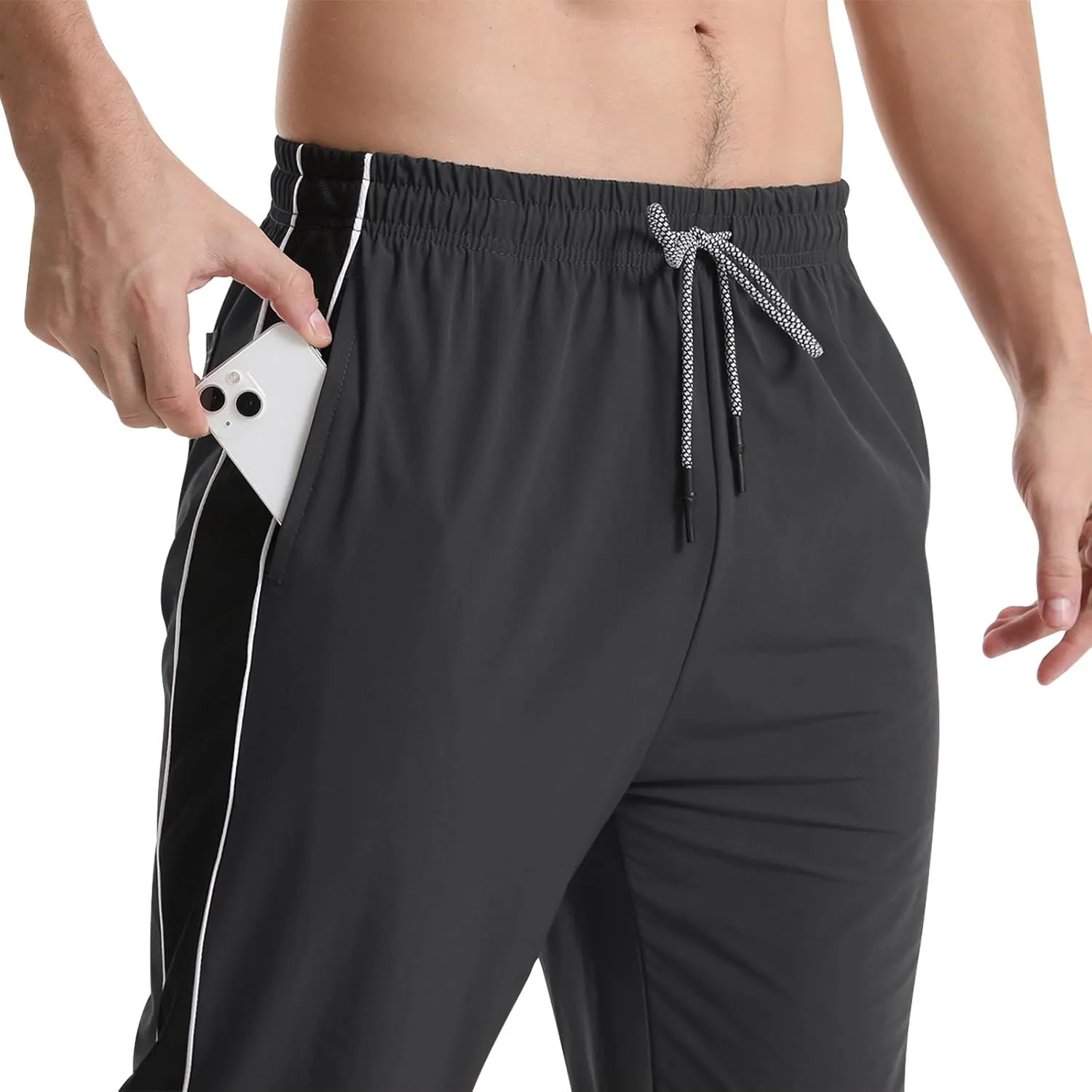 Suwangi Men's Athletic Running Pants Active Lightweight Workout Joggers Quick Dry Gym Loose Fit Sweatpants with Pockets