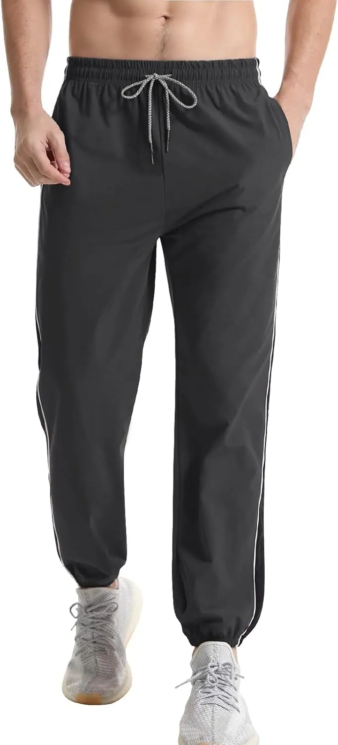 Suwangi Men's Athletic Running Pants Active Lightweight Workout Joggers Quick Dry Gym Loose Fit Sweatpants with Pockets
