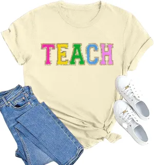 Teacher Shirts Women: Tie Dye Teacher Tshirt Funny Teacher Life Shirt Teacher Tee Tops Short Sleeve Teacher Gifts