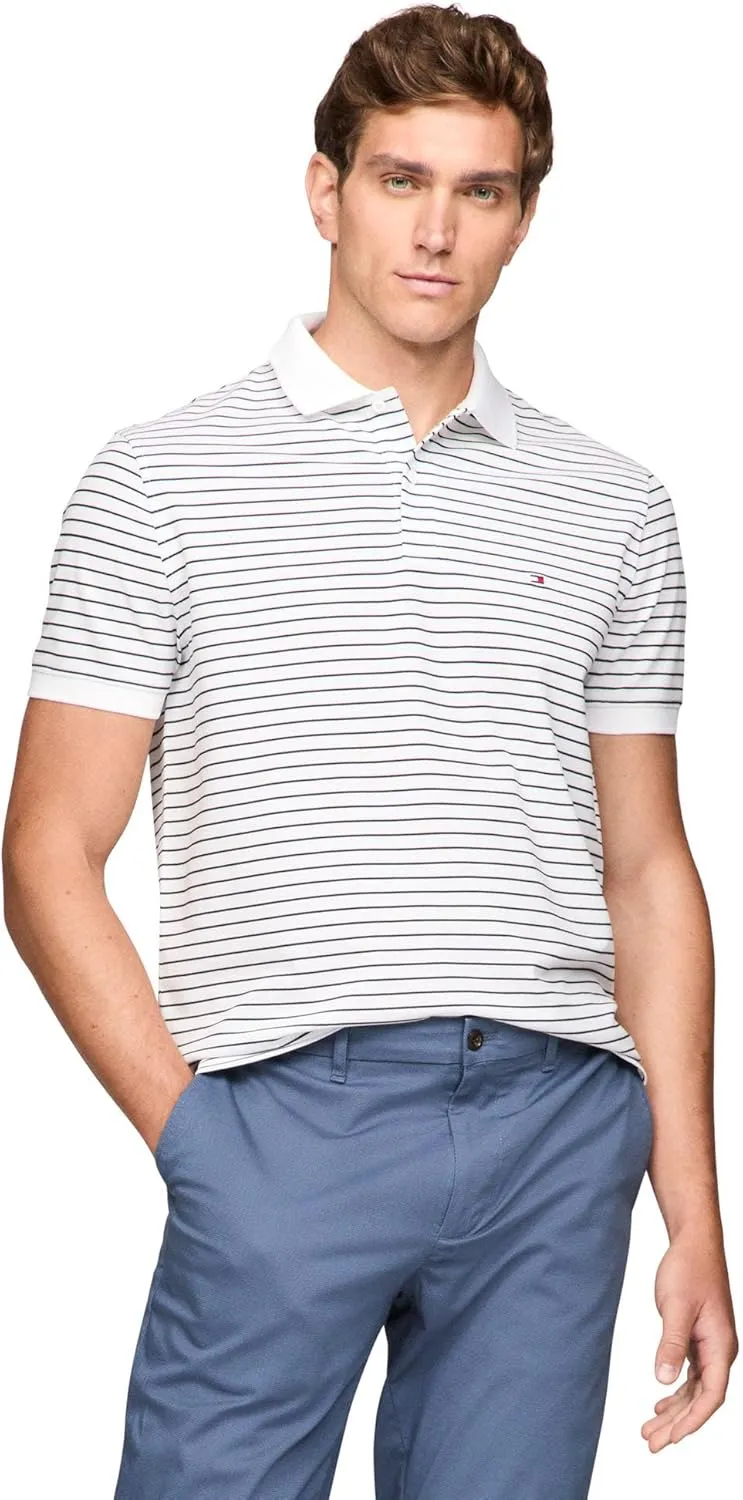 Tommy Hilfiger Men's Short Sleeve Casual Dri Polo Shirts in Regular Fit with Moisture Wicking and Stretch