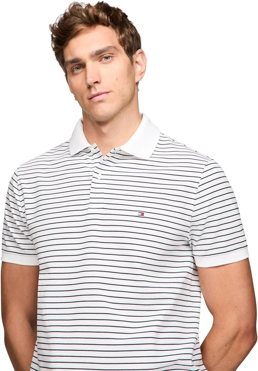 Tommy Hilfiger Men's Short Sleeve Casual Dri Polo Shirts in Regular Fit with Moisture Wicking and Stretch