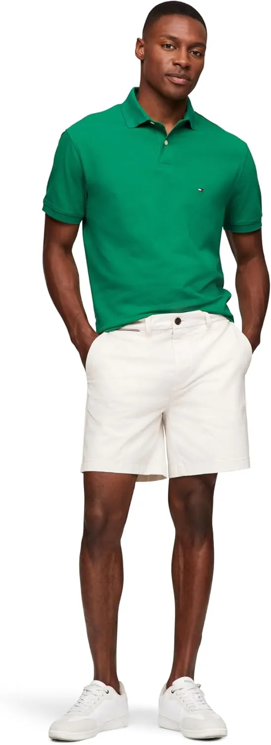 Tommy Hilfiger Men's Short Sleeve Polo Shirts in Regular Fit with Stretch and Organic Pique Cotton