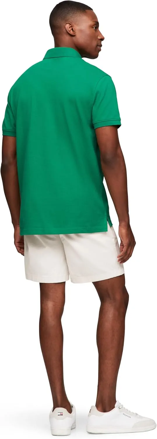 Tommy Hilfiger Men's Short Sleeve Polo Shirts in Regular Fit with Stretch and Organic Pique Cotton