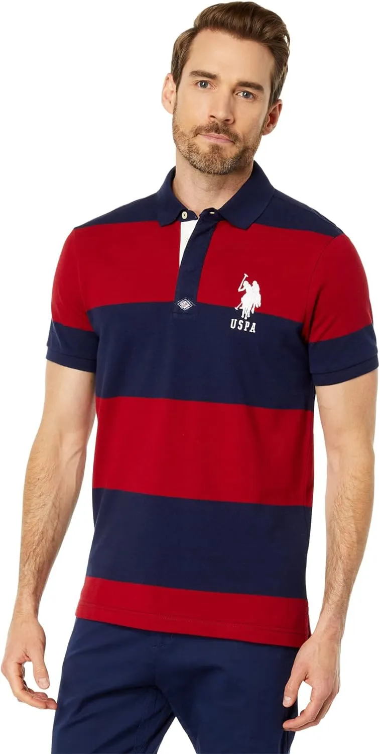 U.S. POLO ASSN. Slim Fit Yarn-Dye Stripe Pique Knit Shirt