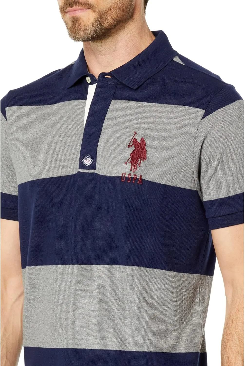 U.S. POLO ASSN. Slim Fit Yarn-Dye Stripe Pique Knit Shirt