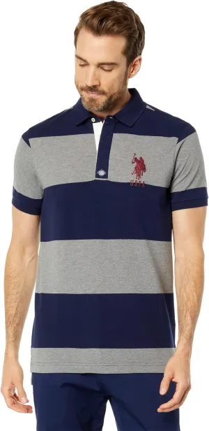 U.S. POLO ASSN. Slim Fit Yarn-Dye Stripe Pique Knit Shirt
