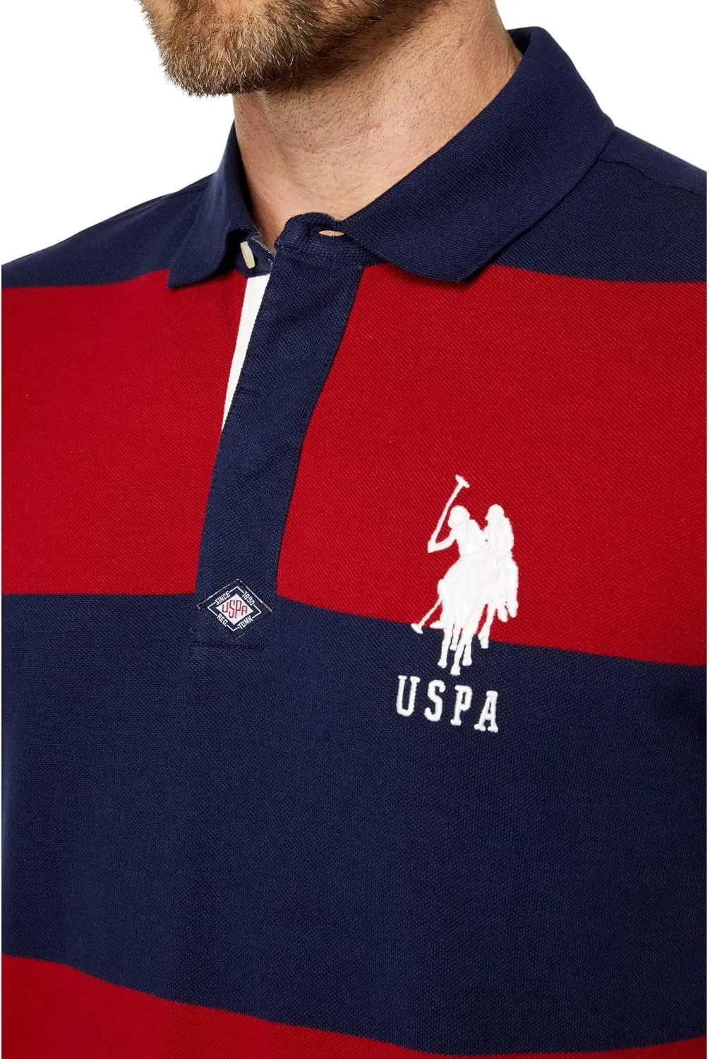 U.S. POLO ASSN. Slim Fit Yarn-Dye Stripe Pique Knit Shirt