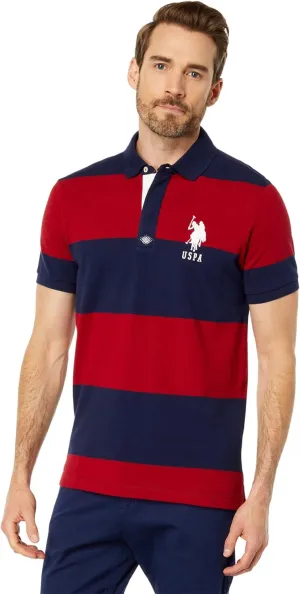 U.S. POLO ASSN. Slim Fit Yarn-Dye Stripe Pique Knit Shirt
